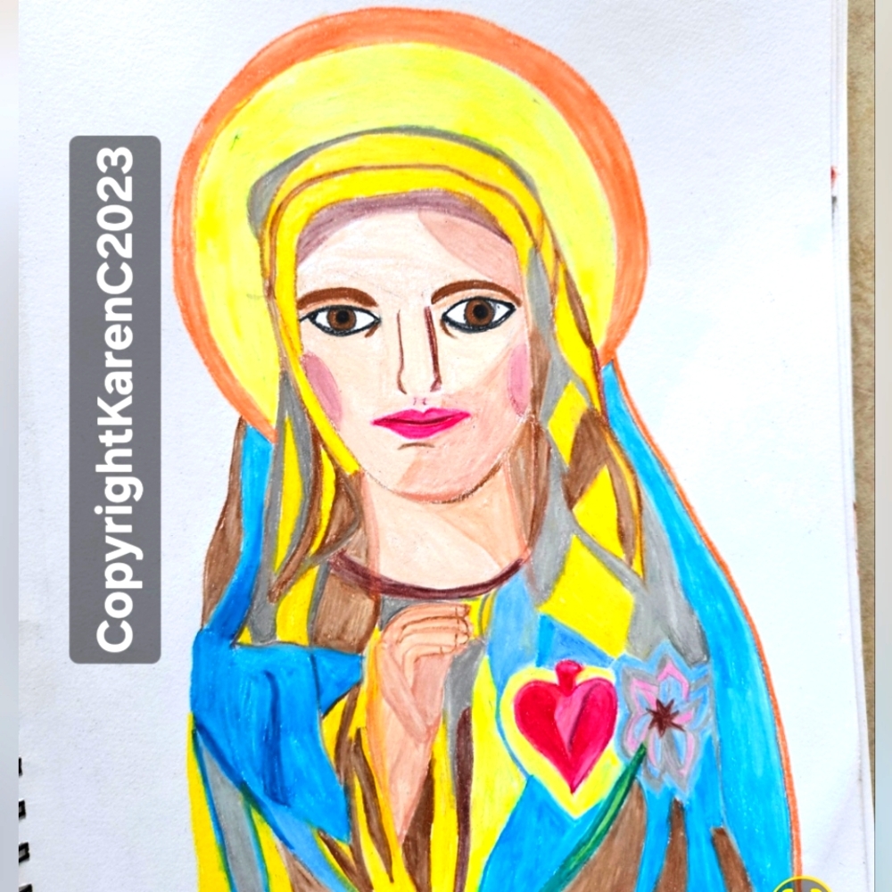 Saint Mary, Mother of God art print, Signed and numbered